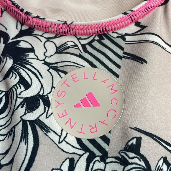 🧵Stella McCartney Adidas sports bra *Altered! chrysanthemum white black pink - Picture 7 of 11